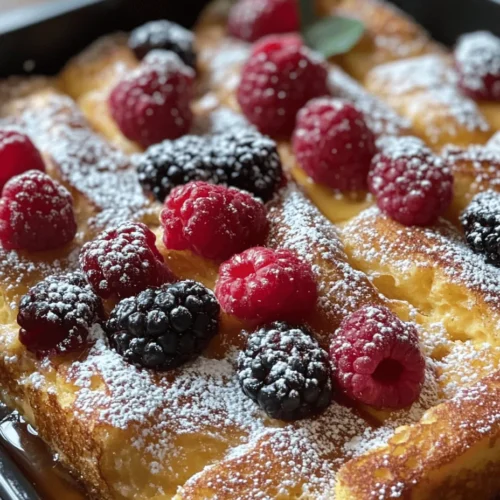 The Overnight French Toast Casserole is a delightful twist on a classic breakfast favorite that has become a beloved dish in many households. Combining the rich, comforting flavors of traditional French toast with the convenience of a casserole, this dish allows you to enjoy a luxurious breakfast with minimal morning effort. Imagine waking up to the warm aroma of cinnamon and vanilla wafting through your home, knowing that a delicious meal is just a matter of baking away. This dish is perfect for family gatherings, brunch with friends, or even a cozy weekend breakfast at home.