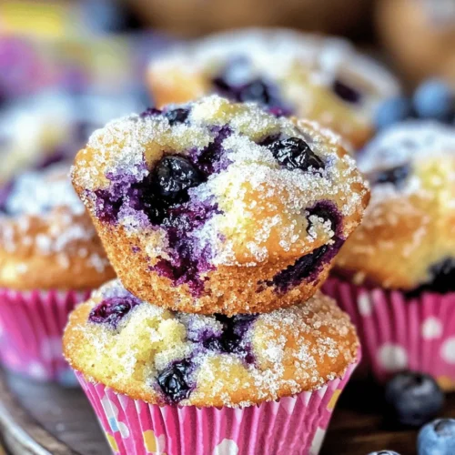 Blueberry Bliss Muffins are more than just a delightful treat; they are a testament to the simple joys of baking at home. Whether enjoyed as a quick breakfast on a busy weekday or indulged in as a sweet afternoon snack, these muffins are a versatile addition to any meal. The star ingredient, fresh blueberries, not only adds a burst of color and flavor but also offers numerous health benefits. Rich in antioxidants, vitamins, and fiber, blueberries are often hailed as a superfood, making these muffins a guilt-free indulgence for the whole family.