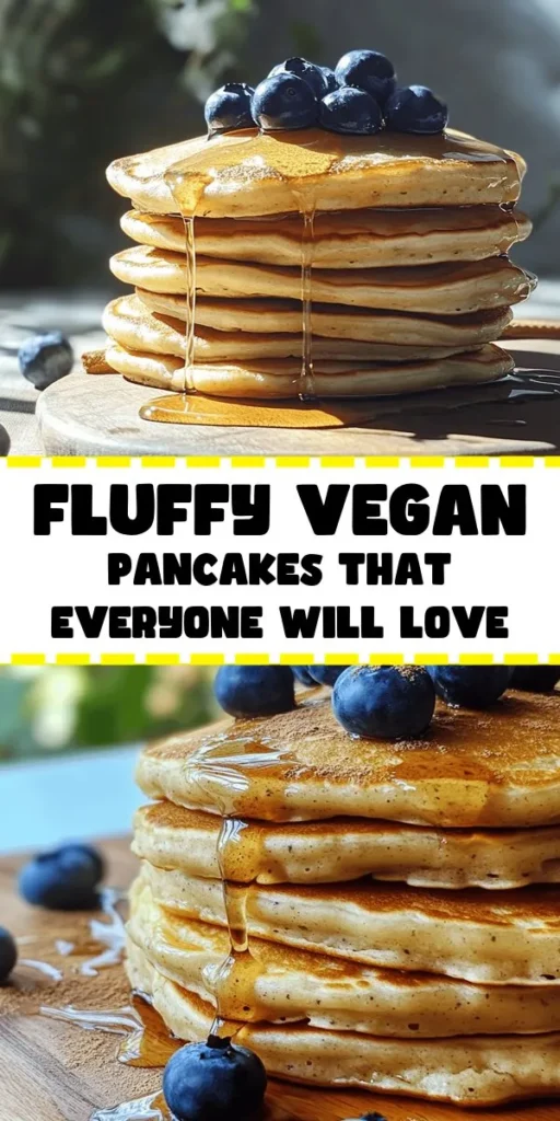 Start your morning right with these fluffy vegan pancakes that are simple to make and deliciously satisfying! With just a handful of ingredients like all-purpose flour, almond milk, and a touch of apple cider vinegar, you can whip up a hearty breakfast in no time. Customize them with cinnamon, blueberries, or chocolate chips for added flavor. Perfect for a cozy weekend brunch or a quick weekday treat. Enjoy them warm with maple syrup or your favorite toppings!