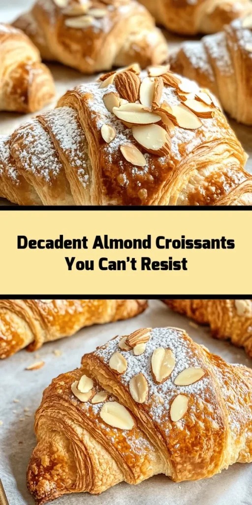 Indulge in these delightful almond croissants, perfect for breakfast or a sweet treat! Simple to make with just a few ingredients, this recipe uses day-old or fresh croissants and a creamy almond filling made from almond paste, butter, and a touch of vanilla. After a quick bake, top with sliced almonds and a dusting of powdered sugar for a beautiful finish. Enjoy warm and gooey! Perfect for sharing or savoring all to yourself.