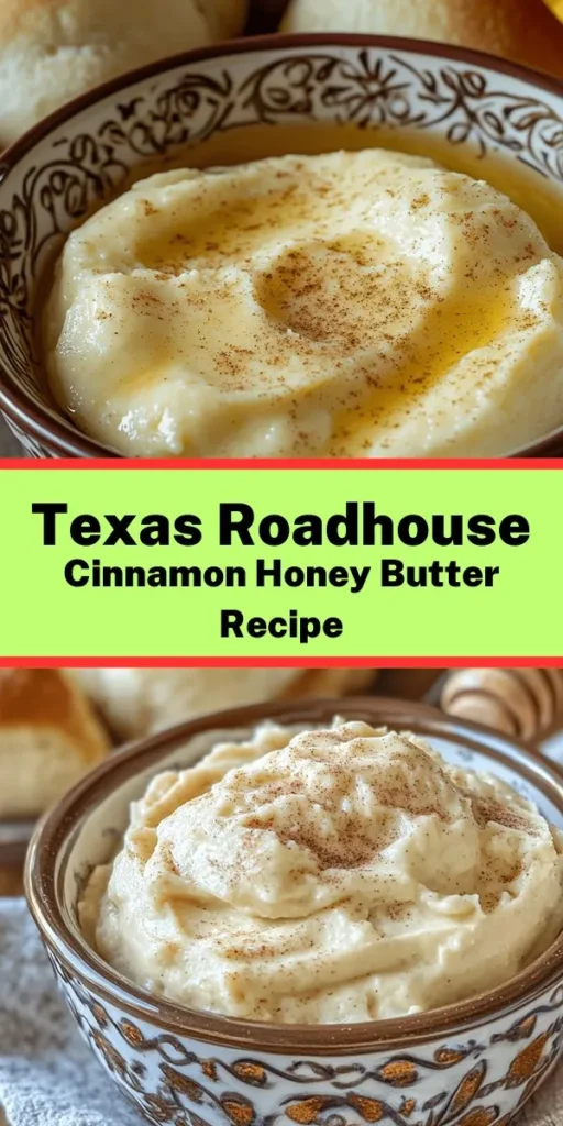 Indulge in a taste of the South with this delightful Texas Roadhouse Cinnamon Honey Butter! Perfectly creamy and sweet, this butter is a fantastic addition to dinner rolls, toast, or pancakes. Made with simple ingredients like unsalted butter, powdered sugar, honey, and a hint of cinnamon, it's easy to whip up in just 10 minutes. Refrigerate to enhance the flavors, and savor that irresistible sweetness at your next meal!