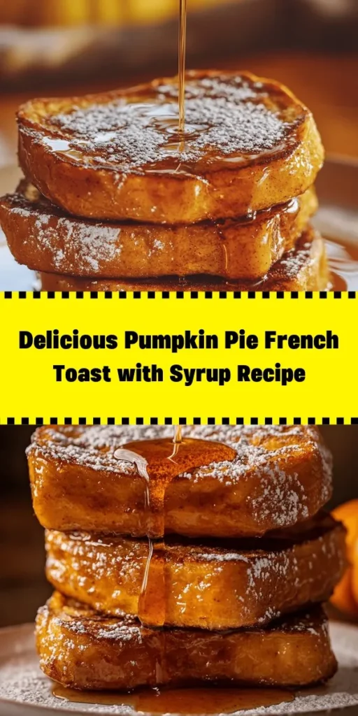Indulge in the flavors of fall with this delicious Pumpkin Pie French Toast topped with homemade pumpkin syrup! This easy-to-follow recipe features thick slices of brioche or challah soaked in a creamy pumpkin mixture and cooked to golden perfection. Serve it warm and drizzle with a sweet pumpkin-infused syrup for a cozy breakfast treat. Perfect for cozy mornings, gatherings, or holidays. Enjoy the ultimate fall comfort food!