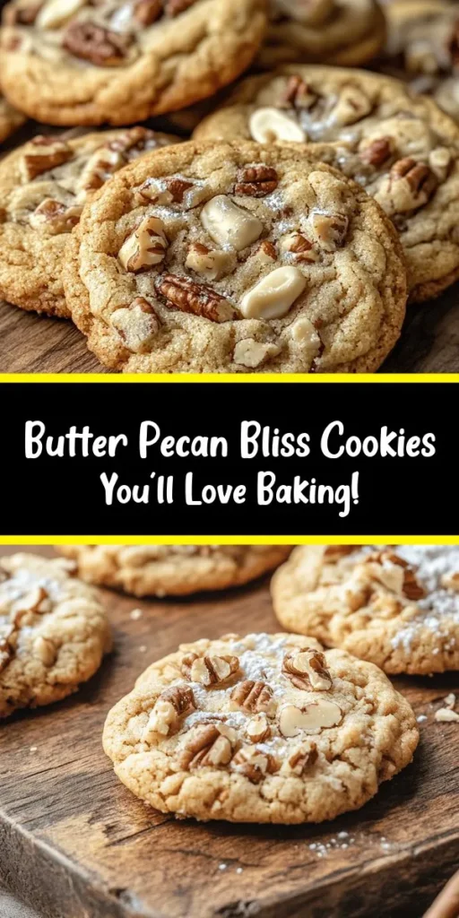 Indulge in the delightful flavors of Butter Pecan Bliss Cookies! These soft, chewy treats come together quickly with simple ingredients like butter, brown sugar, and toasted pecans. The addition of white chocolate chips makes them irresistibly sweet. Perfect for any occasion, these cookies are baked to golden perfection in just 10-12 minutes. Easy to make and hard to resist, share them with friends or keep them all to yourself!