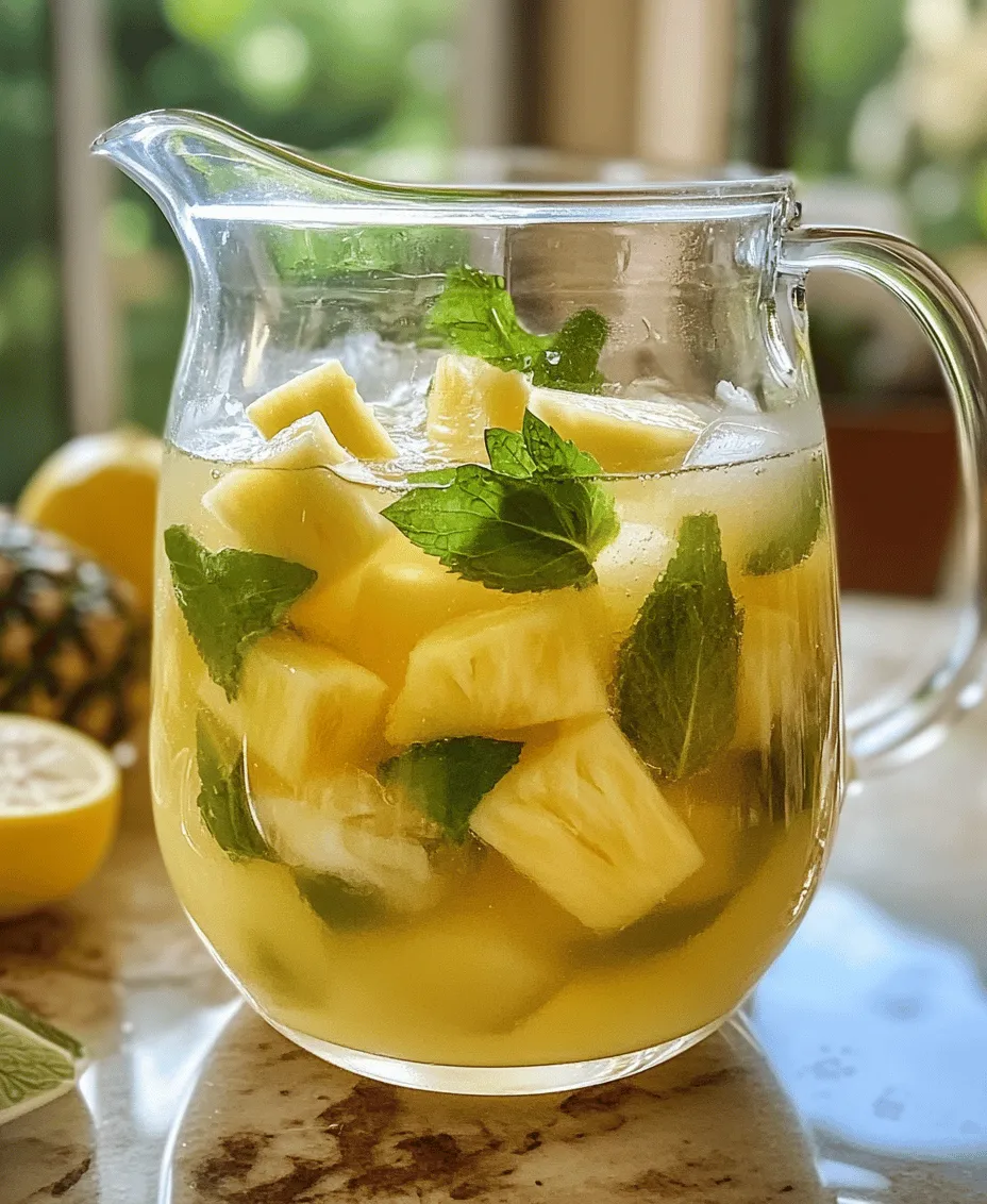 One of the star ingredients in our Pineapple Lemonade Punch is fresh pineapple juice. Using freshly squeezed juice instead of bottled alternatives can significantly enhance the flavor profile of your drink. Fresh pineapple juice is vibrant, sweet, and packed with nutrients, offering a taste that bottled juice simply cannot replicate.