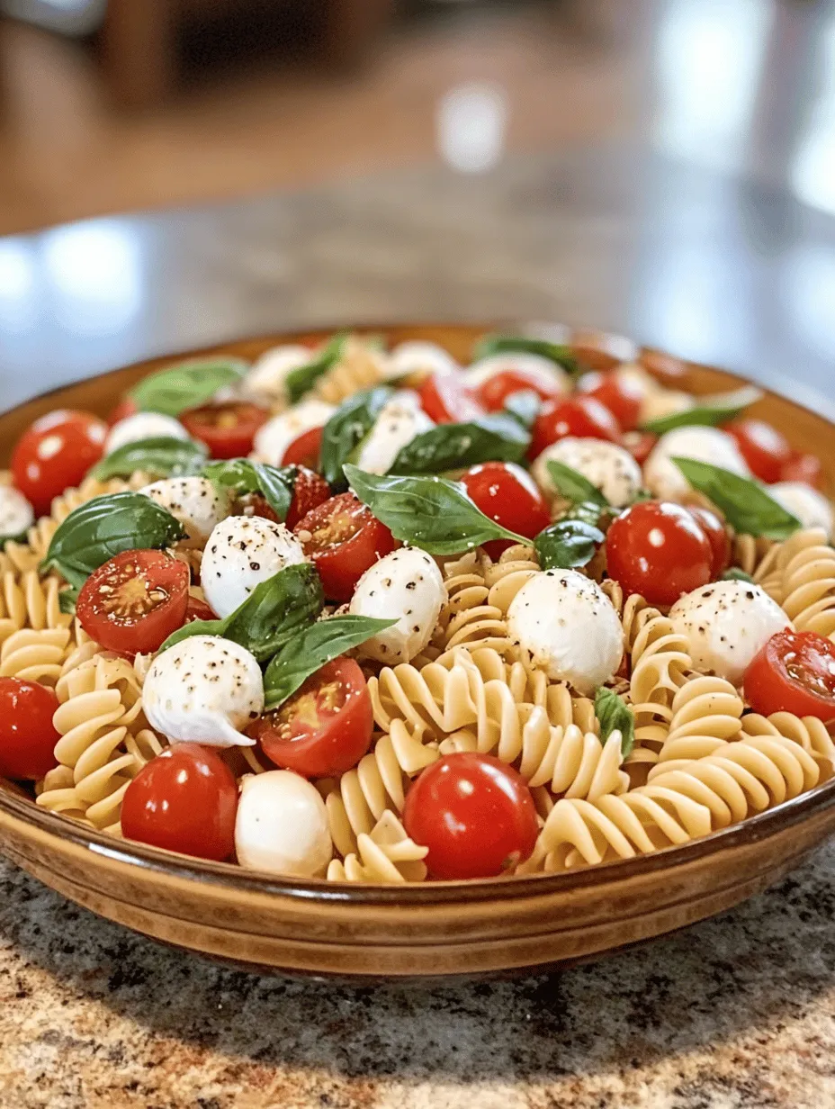 Caprese Pasta Salad is a delightful medley of flavors that embodies the essence of summer in every bite. This refreshing dish is not only vibrant in appearance but also a perfect representation of the classic Caprese salad, which traditionally features fresh mozzarella, tomatoes, and basil. The addition of pasta transforms it into a heartier meal that can be enjoyed as a side dish, main course, or a picnic staple, making it a versatile option for any occasion.