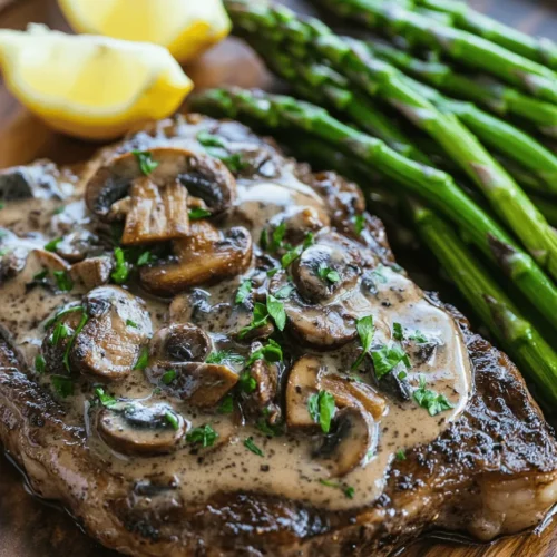 If you’re in search of a dish that perfectly balances indulgence and sophistication, look no further than Sizzling Steak with Creamy Mushroom Sauce & Asparagus. This recipe embodies a tantalizing combination of succulent ribeye steaks, a rich and velvety mushroom sauce, and vibrant, fresh asparagus. Each component complements the others, creating a symphony of flavors that is sure to impress both family and guests alike.