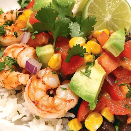The Shrimp Fiesta Burrito Bowl is not just a treat for your taste buds; it is also packed with nutritional benefits that make it a wholesome meal choice. At the heart of this dish is shrimp, which is renowned for its high protein content and low-calorie count, making it an excellent source of lean protein. Just a 3-ounce serving of shrimp offers about 20 grams of protein, which is essential for muscle repair and growth, as well as overall body function.