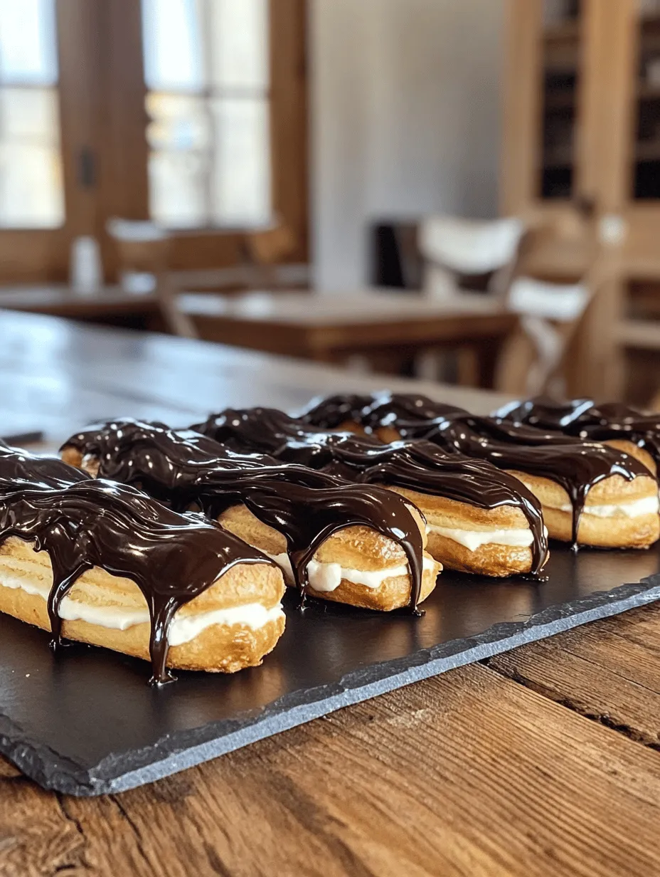 Éclairs, those elegant, elongated pastries filled with luscious cream and topped with a glossy chocolate glaze, hold a special place in the world of French desserts. Their light, airy texture and decadent flavor have captivated dessert lovers for centuries. While they may seem daunting to prepare at home, with the right guidance and a little practice, anyone can master the art of making these delightful treats.
