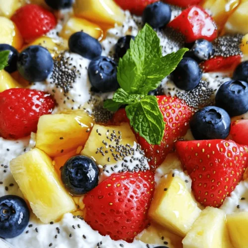 In today’s health-conscious world, finding delicious and nutritious snacks can be a challenge. Amidst the myriad of options available, one delightful and vibrant choice stands out: Cottage Cheese Delight with Fresh Fruits. This dish is not only visually appealing, with its explosion of colors, but it also tantalizes your taste buds while providing a substantial nutritional punch. Perfect for breakfast, an afternoon snack, or even dessert, this recipe combines the creamy texture of cottage cheese with a medley of fresh fruits, making it a satisfying treat that you'll want to whip up time and again.