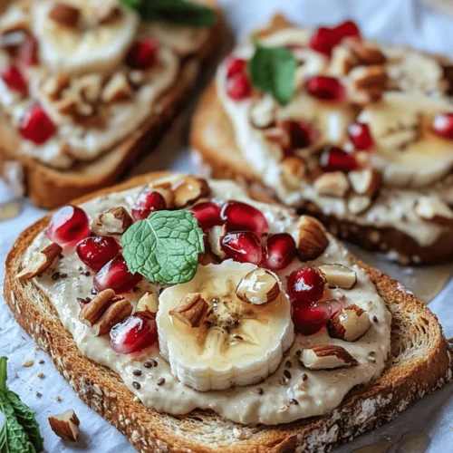 Welcome to the delightful world of Tahini Toasts with a Twist! This innovative recipe celebrates the rich and creamy flavor of tahini while incorporating a variety of nutritious toppings, making it a versatile choice for breakfast, brunch, or a light snack throughout the day. The beauty of tahini toasts lies not only in their simplicity but also in their nutritional benefits. With each ingredient carefully selected, these toasts are packed with essential nutrients and vibrant flavors that will awaken your palate and nourish your body.