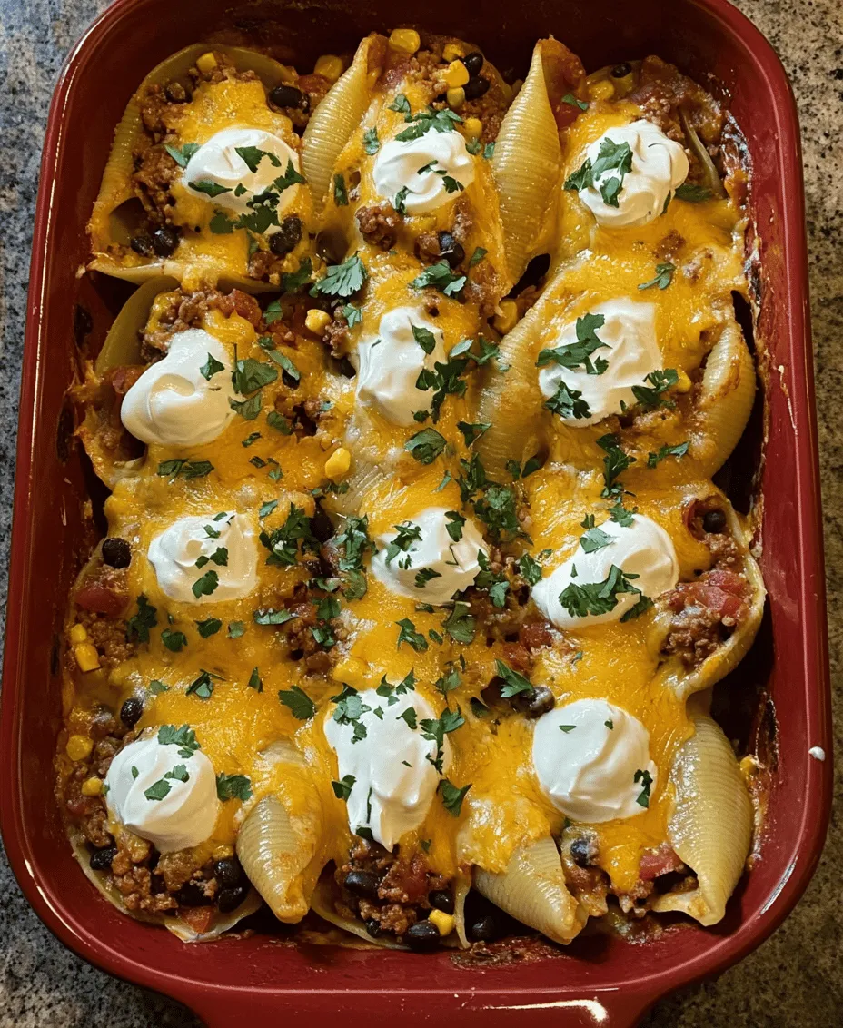 Taco Stuffed Shells are a delightful and innovative meal that combines the comforting essence of pasta with the bold flavors of Mexican cuisine. This dish takes the classic concept of stuffed shells and gives it an exciting spin, making it not just a meal but an experience that appeals to the taste buds. Perfect for family dinners, gatherings, or even a cozy night in, Taco Stuffed Shells bring together the best of both worlds: the heartiness of pasta and the vibrant flavors of tacos.