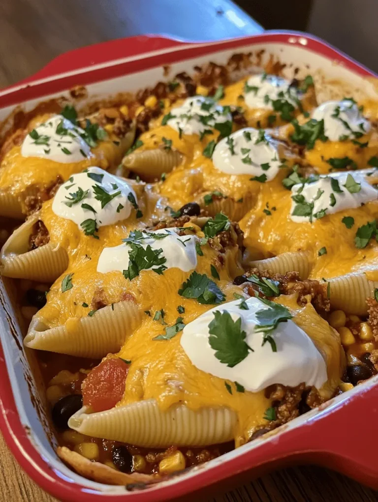 Taco Stuffed Shells are a delightful and innovative meal that combines the comforting essence of pasta with the bold flavors of Mexican cuisine. This dish takes the classic concept of stuffed shells and gives it an exciting spin, making it not just a meal but an experience that appeals to the taste buds. Perfect for family dinners, gatherings, or even a cozy night in, Taco Stuffed Shells bring together the best of both worlds: the heartiness of pasta and the vibrant flavors of tacos.