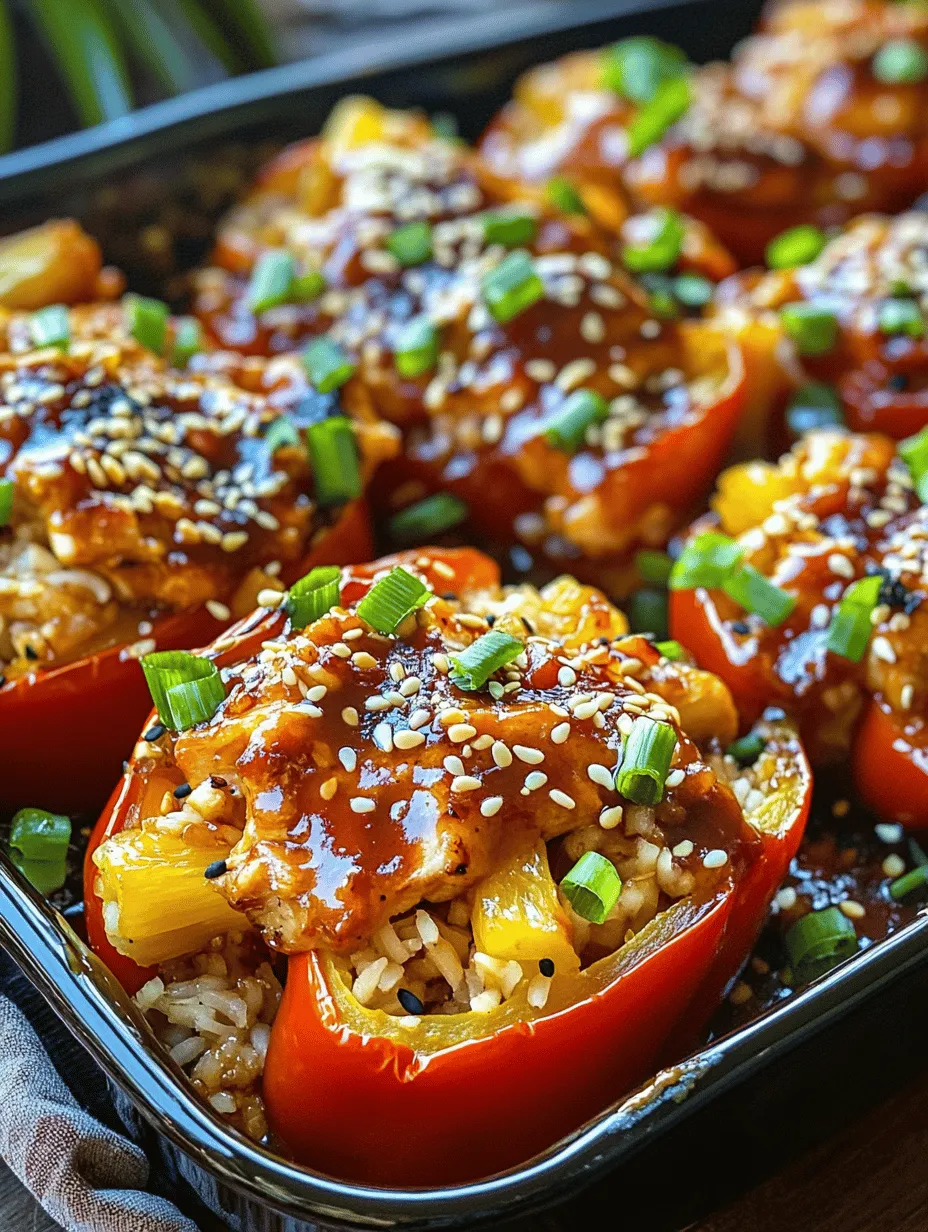 If you're on the hunt for a vibrant and delicious meal that brings a tropical twist to your dinner table, look no further than Teriyaki Pineapple Chicken & Rice Stuffed Peppers. This dish not only delights the palate with its unique combination of flavors but also offers a colorful presentation that makes it perfect for family gatherings or meal prep. The sweetness of the pineapple, the savory notes of teriyaki sauce, and the hearty texture of chicken and rice come together in a way that is both satisfying and nourishing.