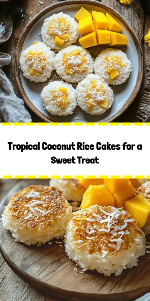 Discover the tropical goodness of Coconut Rice Cakes Delight! These fluffy, sweet treats made with jasmine rice and creamy coconut milk are perfect for snacking or breakfast. With hints of vanilla and shredded coconut, each bite transports you to a beachside paradise. Top them with fresh mango or pineapple for an extra burst of flavor. Easy to make and utterly delicious, this recipe is sure to impress your family and friends! Dive into this delightful experience!