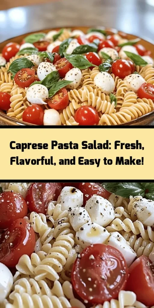 Treat yourself to a delightful Caprese Pasta Salad that’s bursting with fresh flavors! This easy recipe features al dente pasta, juicy cherry tomatoes, creamy mozzarella, and aromatic basil, all drizzled with a zesty olive oil and balsamic dressing. Perfect as a light meal or a side dish, this salad can be served cold or at room temperature. Ready in just 45 minutes, it's a refreshing addition to your summer picnics and gatherings. Enjoy!