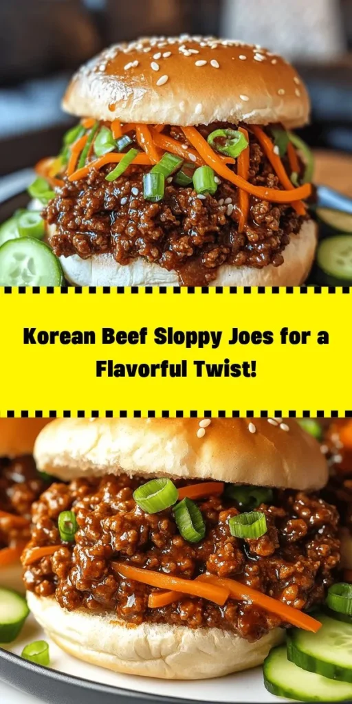Try these delicious Korean Beef Sloppy Joes for a unique twist on a classic favorite! Ground beef is sautéed with garlic and onion, then tossed in a savory mix of soy sauce, brown sugar, and Gochujang for a hint of spice. With added shredded carrots for crunch, this dish is packed with flavor. Serve it on toasted brioche buns, topped with sesame seeds and fresh green onions. Perfect for a quick dinner or a fun gathering!