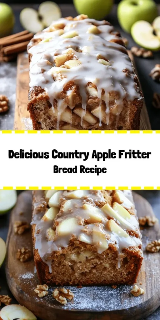 Indulge in the delightful taste of homemade Country Apple Fritter Bread! This easy-to-follow recipe combines diced apples and warm spices, creating a sweet and comforting loaf that's perfect for any occasion. With a simple mix of wet and dry ingredients, plus a delicious brown sugar and nutmeg swirl, this bread is sure to impress. Top it off with a light glaze for extra sweetness. Enjoy a slice fresh from the oven or at your next coffee break! 🍏🍞