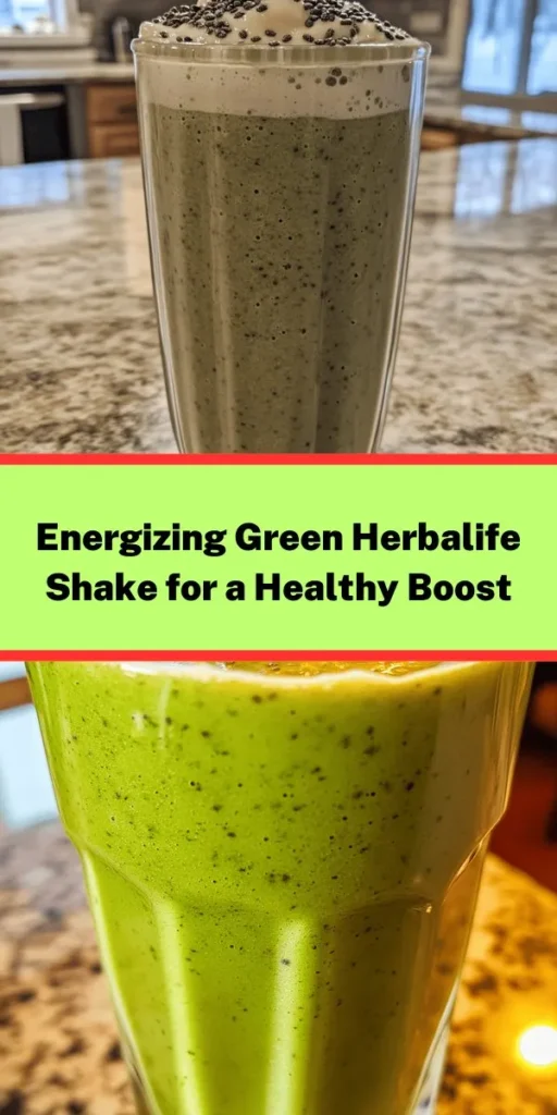 Kickstart your day with this Energizing Green Herbalife Shake! Packed with nutrients, this quick and easy recipe combines Herbalife Vanilla Protein Powder, fresh spinach, a ripe banana, and creamy almond butter for a deliciously healthy treat. Chia seeds add extra fiber, while a touch of honey brings sweetness to this refreshing drink. Perfect for breakfast or a midday pick-me-up, you'll love how simple and satisfying it is! Enjoy your blend of health and flavor!