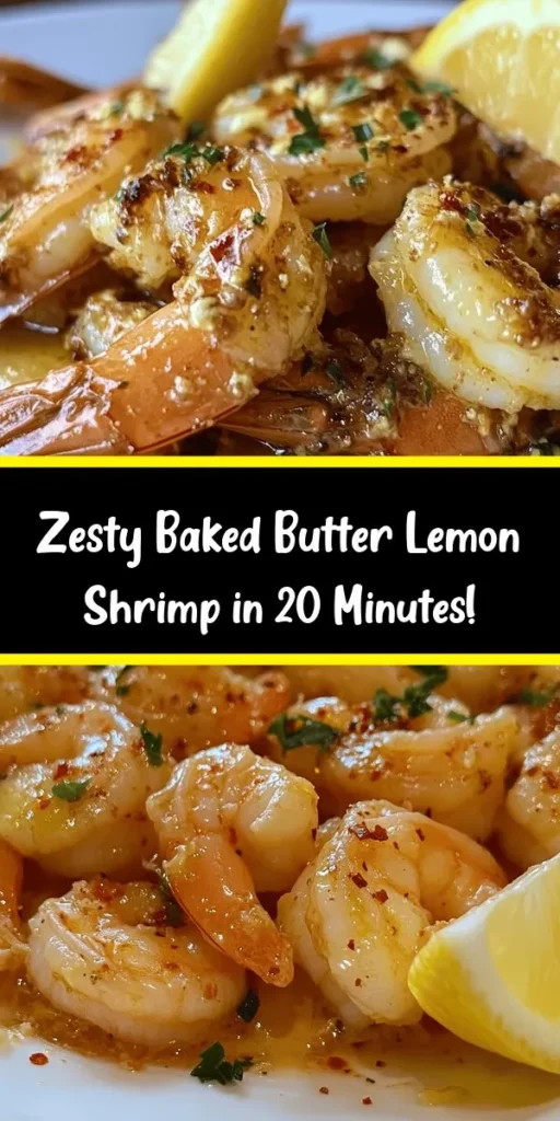 Indulge in this easy and delicious Baked Butter Lemon Shrimp recipe! With just a few ingredients, you can create a flavorful dish that's perfect for a weeknight dinner or a special occasion. Juicy shrimp are baked in a zesty butter sauce with garlic and spices, delivering a burst of flavor in every bite. Serve with fresh parsley and lemon wedges on the side for a gorgeous presentation. Ready in just 20 minutes, this dish will impress your family and friends!