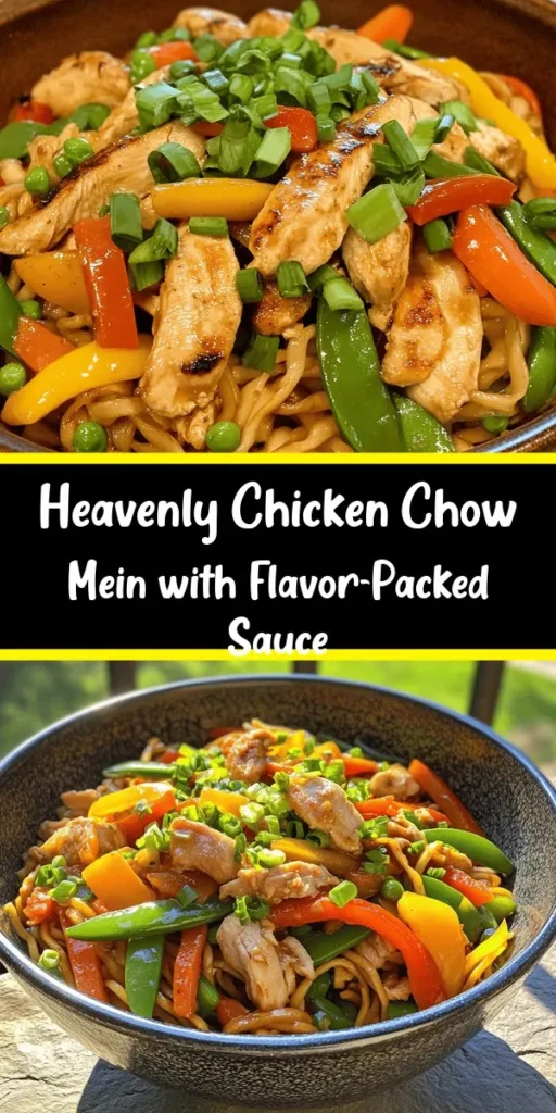 Discover the ultimate comfort food with this Chicken Chow Mein recipe! Packed with tender chicken, vibrant mixed veggies, and tossed in a mouthwatering chow mein sauce, this dish is sure to please. Prep in just 20 minutes and enjoy a delicious meal that serves four. Perfect for a family dinner or a quick weekday meal. Dive into the flavors of homemade goodness tonight! Give it a try and let your taste buds rejoice! 🍜🥡