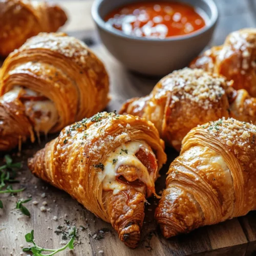 Delight your taste buds with these Mozzarella Pepperoni Croissant Rolls, a perfect blend of cheesy goodness and savory pepperoni wrapped in flaky crescent dough. These delightful rolls cater to a range of occasions, whether you’re preparing for a quick snack, a party appetizer, or simply indulging in a comforting treat after a long day. What makes these croissant rolls particularly enticing is their simplicity; they require only a handful of ingredients and can be whipped up in no time.