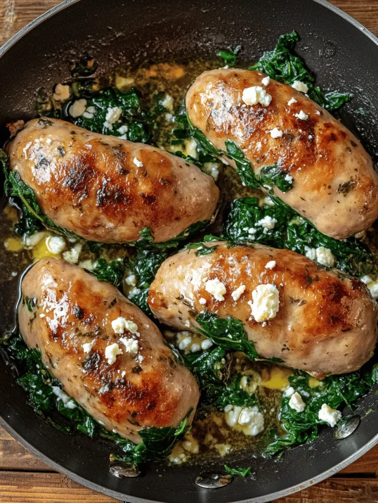 In the world of culinary delights, there's a special charm to transforming traditional recipes into healthier versions without compromising on flavor. One such delightful creation is the Savory Spinach & Feta Stuffed Chicken Sausages. This recipe not only offers a delicious twist on classic sausages but also packs a nutritional punch that can elevate your meal prep game. The combination of juicy ground chicken, vibrant spinach, and tangy feta cheese creates an irresistible flavor profile that is sure to please both health-conscious eaters and sausage lovers alike.