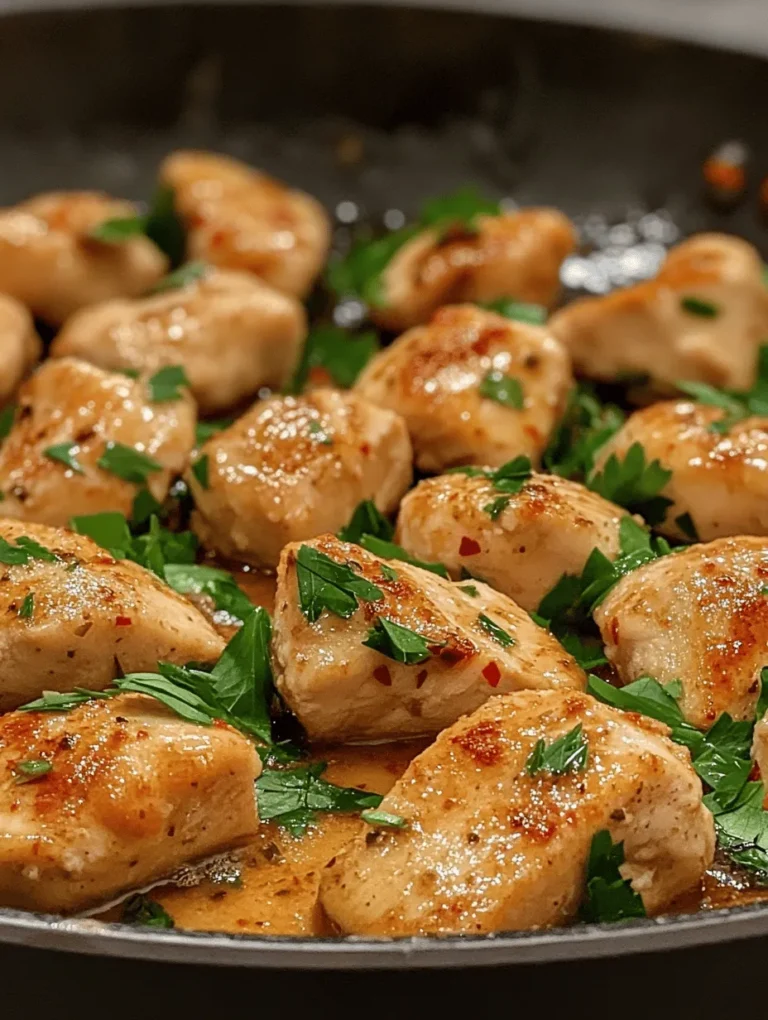 Garlic Butter Chicken Bites are a culinary delight that combines tender chicken pieces with a rich, buttery garlic sauce, offering a burst of flavor in every bite. This dish is not just a feast for the taste buds but also a fragrant experience that fills your kitchen with mouth-watering aromas. The combination of garlic and butter is a time-honored favorite in cuisines around the world, cherished for its ability to elevate any dish it graces.
