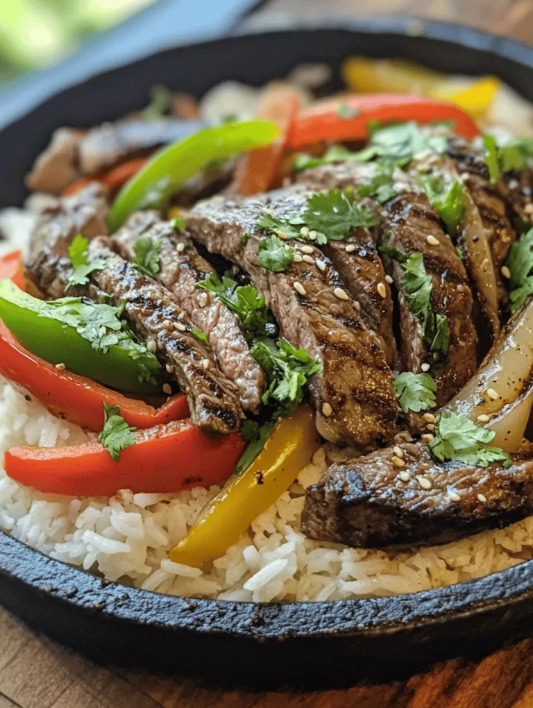 Sizzling Pepper Steak with Onions is a beloved dish that tantalizes taste buds with its vibrant flavors and enticing aroma. This quick and satisfying meal not only showcases the rich and savory notes of tender beef but also highlights the freshness of crisp vegetables. The dish is a perfect representation of the harmonious balance found in Asian cuisine, where contrasting flavors come together to create something truly special. Whether served on a bed of steamed rice or alongside noodles, this recipe is versatile enough to adapt to any dining occasion, making it a popular choice for busy weeknights or festive gatherings.