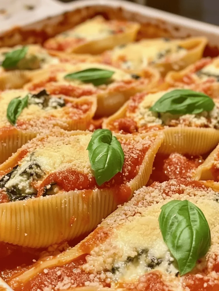 If you’re on the lookout for a comforting and nutritious meal that’s easy to prepare, look no further than Spinach & Ricotta Stuffed Shells. This delightful dish features large pasta shells filled with a creamy mixture of ricotta cheese and fresh spinach, all topped with a generous layer of marinara sauce and melted cheese. Not only is it a feast for the eyes, but it also packs a wholesome punch, making it an ideal choice for families, dinner parties, or simply a cozy night in.