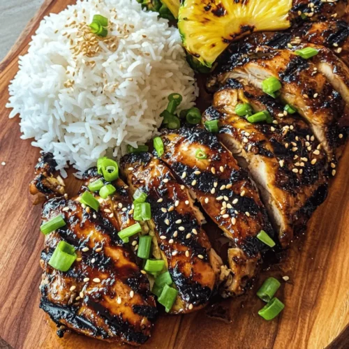 Tropical Pineapple-Glazed Chicken is the embodiment of summer on a plate. Its vibrant colors and enticing aromas make it a feast for the senses. The sweetness of pineapple pairs beautifully with the savory notes of the chicken, while subtle hints of spice and umami take the dish to the next level. As you grill this dish, the sugars in the glaze caramelize, resulting in a shiny, sticky coating that enhances the flavor and adds an irresistible texture.
