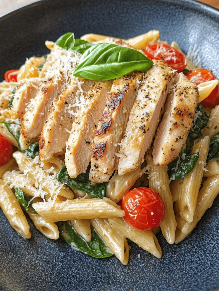 Tuscan Chicken Pasta Delight is a vibrant, flavorful dish that brings a taste of Italy right to your dinner table. This sumptuous recipe features tender chicken, fresh vegetables, and a rich, creamy sauce that harmonizes beautifully to create a meal that is both satisfying and elegant. Perfect for a weeknight dinner or a special gathering, this dish captures the essence of Tuscan cooking, renowned for its bold flavors and wholesome ingredients. The balance of flavors and textures, along with its quick preparation time, makes it a favorite among busy families and culinary enthusiasts alike.