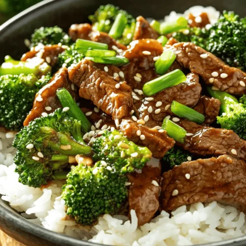 Savory Chinese Beef and Broccoli is a beloved dish that brings together tender slices of flank steak and vibrant broccoli florets, all enveloped in a rich, flavorful sauce. This classic stir-fry is not only a staple in Chinese cuisine but also a favorite among home cooks looking for a quick yet satisfying meal. The combination of protein and vegetables makes it a well-balanced option, perfect for busy weeknights or any occasion where you want to impress family and friends with a delicious homemade dish.