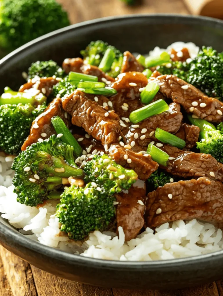 Savory Chinese Beef and Broccoli is a beloved dish that brings together tender slices of flank steak and vibrant broccoli florets, all enveloped in a rich, flavorful sauce. This classic stir-fry is not only a staple in Chinese cuisine but also a favorite among home cooks looking for a quick yet satisfying meal. The combination of protein and vegetables makes it a well-balanced option, perfect for busy weeknights or any occasion where you want to impress family and friends with a delicious homemade dish.