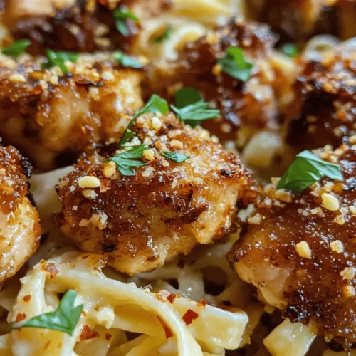 Are you searching for a meal that encapsulates a delightful balance of flavors and textures while still being quick to prepare? Look no further than Garlic Butter Chicken Bites with Savory Creamy Parmesan Pasta. This dish is not only a feast for the taste buds but also a comforting option that fits seamlessly into our busy lives, catering to both the time-crunched parent and the ambitious home chef.