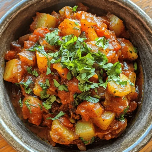 Discover the rich and vibrant flavors of Persian cuisine with Dopiazeh Aloo, a delightful potato curry that beautifully marries spices, textures, and aromas. This dish, characterized by its generous use of onions and a medley of spices, showcases the culinary traditions of Iran while offering a comforting and satisfying meal. Dopiazeh, derived from the Persian word for "two onions," highlights the essential role that this humble ingredient plays in the dish, creating a depth of flavor that is both aromatic and savory.