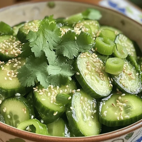 Originating from various Asian culinary traditions, this salad has gained popularity across the globe due to its crisp texture and refreshing flavor profile. The combination of fresh cucumbers, zesty dressing, and aromatic herbs creates a dish that is as satisfying as it is healthy. Crunchy Asian Cucumber Salad is a versatile recipe that can easily be adapted to suit individual tastes, whether you prefer a tangier profile or a subtle sweetness.