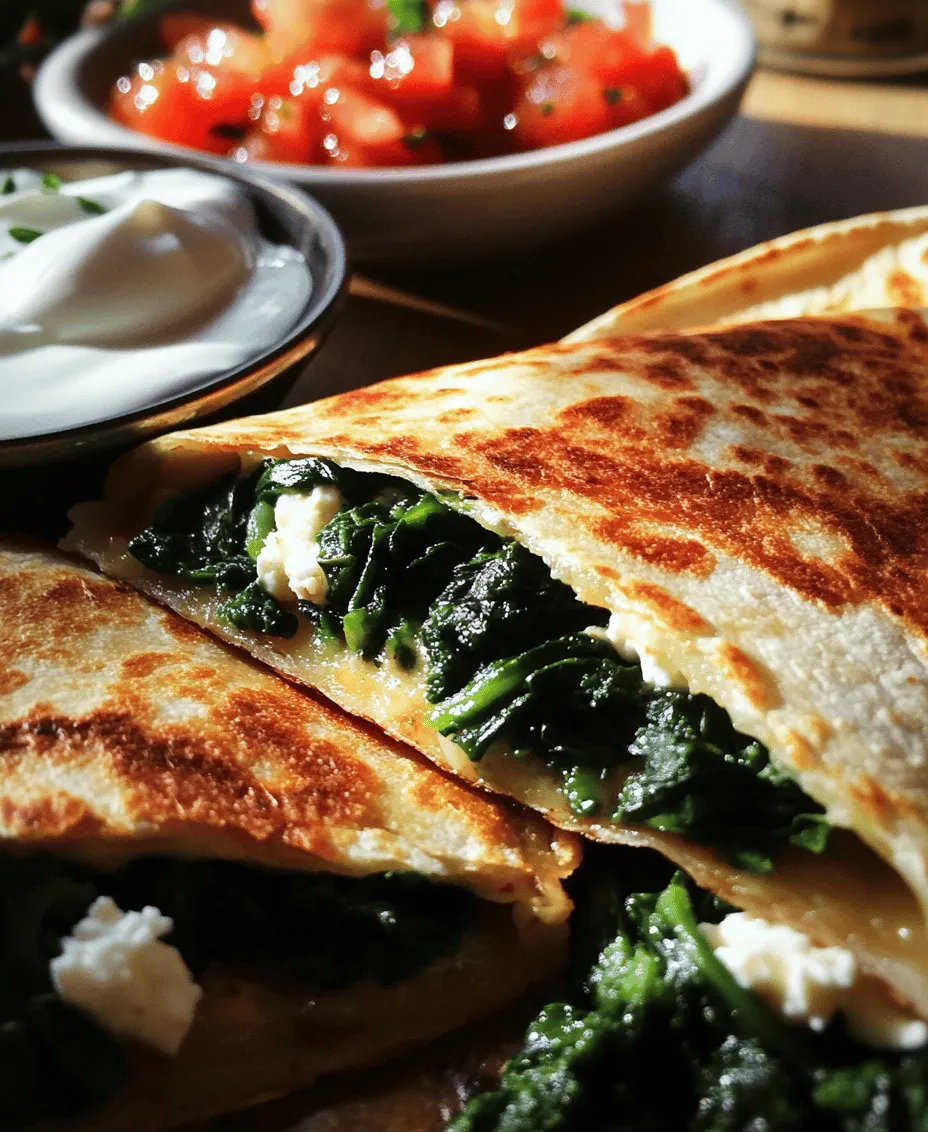 Quesadillas have long been a cherished staple in many households, celebrated for their versatility and ease of preparation. Traditionally made with cheese and a variety of fillings, quesadillas provide an opportunity for culinary creativity, allowing cooks to experiment with different ingredients and flavors. Among these delicious variations, the Spinach & Feta Quesadilla stands out as a delightful twist that combines the earthy, rich taste of feta cheese with the vibrant freshness of spinach.