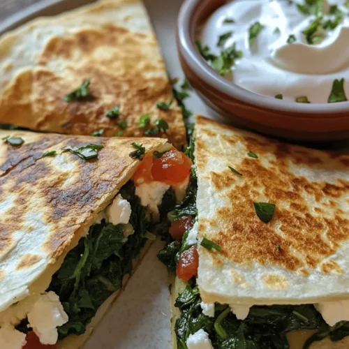 Quesadillas have long been a cherished staple in many households, celebrated for their versatility and ease of preparation. Traditionally made with cheese and a variety of fillings, quesadillas provide an opportunity for culinary creativity, allowing cooks to experiment with different ingredients and flavors. Among these delicious variations, the Spinach & Feta Quesadilla stands out as a delightful twist that combines the earthy, rich taste of feta cheese with the vibrant freshness of spinach.