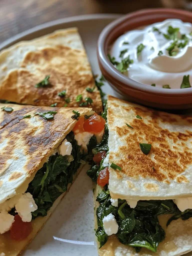 Quesadillas have long been a cherished staple in many households, celebrated for their versatility and ease of preparation. Traditionally made with cheese and a variety of fillings, quesadillas provide an opportunity for culinary creativity, allowing cooks to experiment with different ingredients and flavors. Among these delicious variations, the Spinach & Feta Quesadilla stands out as a delightful twist that combines the earthy, rich taste of feta cheese with the vibrant freshness of spinach.