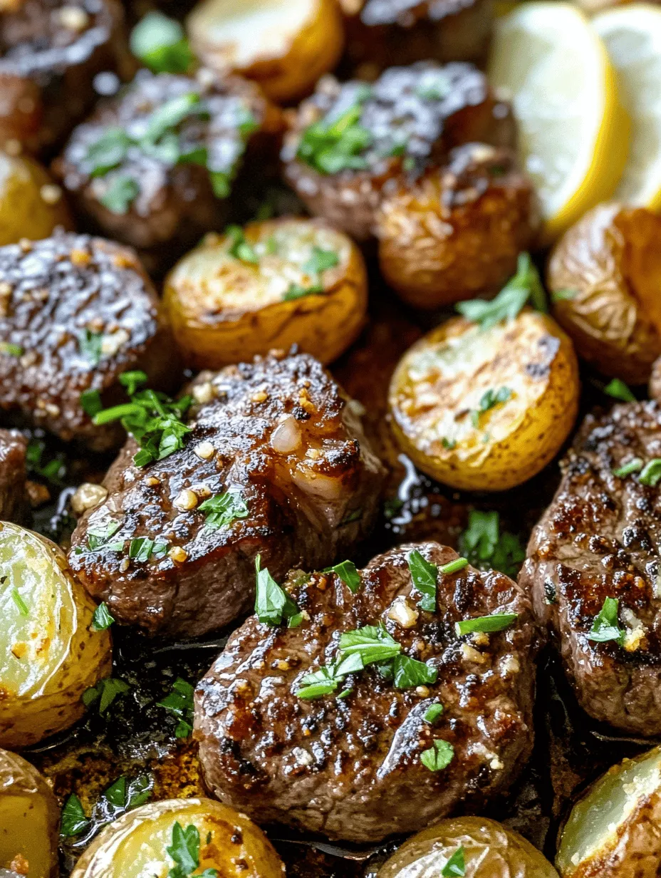 If you’re searching for a dish that perfectly marries comfort and sophistication, look no further than sizzling garlic butter steak bites paired with crispy potatoes. This delightful recipe features tender, juicy steak pieces that are infused with a rich garlic butter sauce, making each bite an explosion of flavor. The addition of crispy baby potatoes on the side elevates this dish, offering a satisfying crunch that complements the succulent steak.
