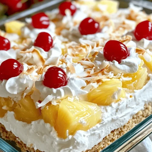 If you're looking for a dessert that captures the essence of summer and transports you to a tropical paradise, look no further than the Tropical Delight: No Bake Pineapple Cream Dessert. This luscious dessert is a perfect blend of creamy, sweet, and tangy flavors that evoke memories of sun-soaked beaches and island getaways. With its vibrant pineapple flavor complemented by the tropical notes of coconut, this dessert is bound to impress your family and friends at any gathering.