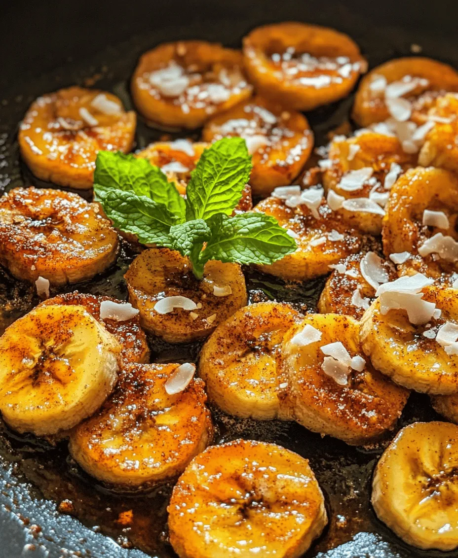 If you're looking for a delightful, quick, and irresistibly delicious treat, look no further than <strong>Sweet & Spicy Pan Fried Cinnamon Bananas</strong>. This delightful dish combines the natural sweetness of ripe bananas with a perfect balance of warmth and spice, making it an ideal dessert, breakfast addition, or snack any time of day. Whether you’re entertaining guests or simply indulging yourself, the aroma of these cinnamon-infused bananas sizzling in a hot pan is sure to elevate your kitchen experience.” /></p>
</p>
<p>Incorporating vanilla and coconut at the right time is crucial to achieving the optimal flavor in your Sweet & Spicy Pan Fried Cinnamon Bananas. When you add the vanilla extract, it is best to do so towards the end of the cooking process. This ensures that the vanilla retains its fragrant qualities and does not evaporate away in the heat. Similarly, for coconut, sprinkle it in just before the bananas reach their golden-brown perfection, allowing it to toast slightly but not become too dark. This timing will help enhance the overall flavor profile of the dish without overpowering the natural sweetness of the bananas.</p>
</p>
<h3>Flavor Profile and Texture</h3>
</p>
<p>The balance of sweet and spicy in this dish is nothing short of delightful. The natural sugars in ripe bananas caramelize beautifully when pan-fried, creating a golden exterior that complements the warmth of the spices. Cinnamon and nutmeg work in tandem to elevate the sweetness of the bananas, providing a gentle warmth that lingers on the palate. The addition of cinnamon not only contributes a sweet, woody flavor but also offers a hint of spice that pairs perfectly with the soft texture of the bananas.</p>
</p>
<p>The texture contrast is another highlight of this recipe. As the bananas soften and caramelize, the crispy edges provide a satisfying bite that complements their creamy interior. When you add toasted coconut, you introduce another layer of crunch, enhancing the overall experience. The interplay of soft and crispy textures makes each bite exciting and enjoyable.</p>
</p>
<h4>Serving Suggestions and Pairings</h4>
</p>
<p>Sweet & Spicy Pan Fried Cinnamon Bananas can be enjoyed in several ways, making them a versatile addition to your culinary repertoire. Here are a few serving suggestions and pairings to consider:</p>
</p>
<p>1. <strong>With Ice Cream</strong>: Serve the warm bananas over a scoop of vanilla or coconut ice cream. The cold creaminess of the ice cream contrasts beautifully with the warm, spiced bananas, creating a comforting dessert.</p>
</p>
<p>2. <strong>On Yogurt</strong>: For a healthier option, layer the bananas over a bowl of Greek yogurt. This not only adds a delightful sweetness but also boosts the protein content, making for a nutritious breakfast or snack.</p>
</p>
<p>3. <strong>On Pancakes or Waffles</strong>: Elevate your breakfast by using the pan-fried bananas as a topping for pancakes or waffles. Drizzle with maple syrup for an indulgent treat that is sure to impress.</p>
</p>
<p>4. <strong>In Crepes</strong>: Use the bananas as a filling for crepes, adding a sprinkle of powdered sugar or a drizzle of chocolate sauce for extra flair.</p>
</p>
<p>5. <strong>As a Dessert Topping</strong>: Enhance your desserts by using these bananas as a topping for cake, pie, or even a simple chocolate mousse. They add a sweet and spicy element that complements various flavors.</p>
</p>
<h3>Nutritional Benefits of Bananas</h3>
</p>
<p>Bananas are not just delicious; they also pack a nutritional punch. Here’s a closer look at the health benefits of including bananas in your diet:</p>
</p>
<p>– <strong>Rich in Potassium</strong>: Bananas are well-known for their high potassium content, which is essential for maintaining healthy blood pressure levels and supporting heart health. Potassium helps counteract the effects of sodium, reducing the risk of hypertension.</p>
</p>
<p>– <strong>Vitamins</strong>: Bananas provide a good source of vitamins, particularly vitamin C and vitamin B6. Vitamin C is an antioxidant that supports immune function, while vitamin B6 is vital for brain health and the production of neurotransmitters.</p>
</p>
<p>– <strong>Dietary Fiber</strong>: Bananas are a great source of dietary fiber, which aids digestion and helps maintain a healthy gut. Fiber can assist in weight management by promoting a feeling of fullness, making bananas a smart choice for those looking to balance indulgence with nutrition.</p>
</p>
<p>In this recipe, the addition of cinnamon and coconut not only enhances flavor but also contributes to the overall health benefits. Cinnamon has been linked to improved blood sugar control and has antioxidant properties, while coconut adds healthy fats that can keep you feeling satisfied.</p>
</p>
<h3>Culinary Uses Beyond Dessert</h3>
</p>
<p>The versatility of Sweet & Spicy Pan Fried Cinnamon Bananas extends far beyond dessert. Here are some creative ways to incorporate this delightful dish into various meals throughout the day:</p>
</p>
<p>1. <strong>Breakfast Ideas</strong>: Use the pan-fried bananas as a topping for oatmeal or overnight oats. The warmth and sweetness of the bananas will transform a simple bowl of oats into a gourmet breakfast.</p>
</p>
<p>2. <strong>Snack Options</strong>: Spread nut butter on whole-grain toast and top it with the pan-fried bananas for a quick and satisfying snack. This combination offers protein, healthy fats, and natural sweetness.</p>
</p>
<p>3. <strong>Dessert Enhancements</strong>: Use the bananas as a topping for a homemade sundae. Layer them with ice cream, whipped cream, and a drizzle of caramel or chocolate sauce for an irresistible treat.</p>
</p>
<p>4. <strong>In Smoothies</strong>: Blend the cooked bananas into your morning smoothie for added sweetness and creaminess. They pair well with spinach, almond milk, and a scoop of protein powder for a nutrient-dense meal.</p>
</p>
<p>5. <strong>Savory Pairings</strong>: For a unique twist, consider using the bananas in savory applications. They can complement dishes like pork or chicken, adding a sweet and spicy element that enhances the overall flavor profile.</p>
</p>
<h3>Conclusion</h3>
</p>
<p>Sweet & Spicy Pan Fried Cinnamon Bananas are not only a delightful treat but also a versatile addition to your meal repertoire. Their ease of preparation makes them an attractive option for busy weeknights or special occasions alike. The balance of sweet and spicy flavors, combined with the contrasting textures, creates a dish that is sure to please any palate.</p>
</p>
<p>Whether you enjoy them as a simple dessert, a breakfast topping, or a creative addition to other dishes, the possibilities are endless. Experimenting with variations, whether it’s trying different spices or serving them with diverse accompaniments, allows you to tailor the dish to suit your preferences.</p>
</p>
<p>So, gather your ingredients and give this recipe a try. You’ll discover a delightful way to savor the natural sweetness of bananas while enjoying their numerous health benefits. Enjoy the journey of flavor and creativity as you bring this dish to life in your kitchen!</p>
<div id=