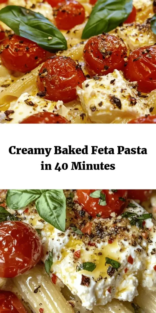 Indulge in this easy and delicious Baked Feta Pasta Delight! With just a few ingredients like creamy feta, juicy cherry tomatoes, and garlic, this dish is bursting with Mediterranean flavors. Perfect for a quick weeknight dinner, it only takes 40 minutes from start to finish. Simply bake, mix with pasta, and enjoy a cozy meal topped with fresh basil and optional Parmesan. Your family will love it! Find the full recipe and tips now!