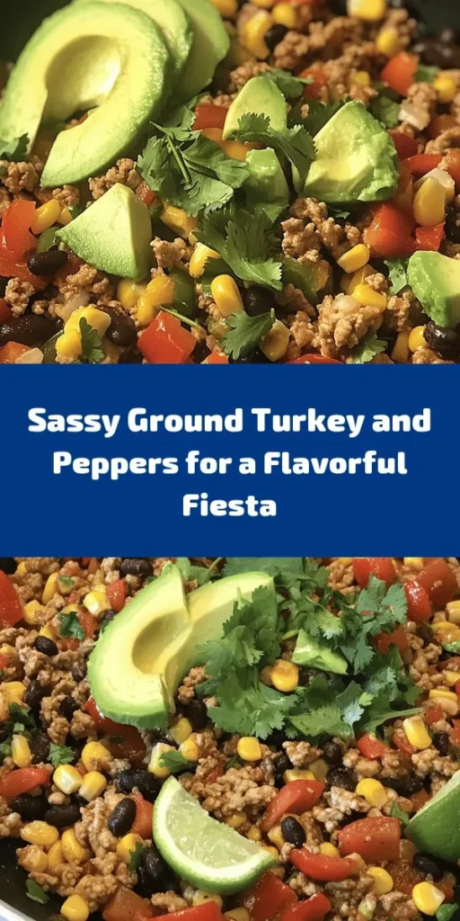 Looking for a delicious and healthy meal idea? Try this Sassy Ground Turkey and Peppers Fiesta! Packed with flavor from ground turkey, vibrant bell peppers, and black beans, this dish is as colorful as it is nutritious. With spices like cumin and smoked paprika, it’s sure to please your taste buds. Ready in just 30 minutes, this recipe is perfect for a busy weeknight dinner. Serve it with avocado and cilantro for an extra touch!
