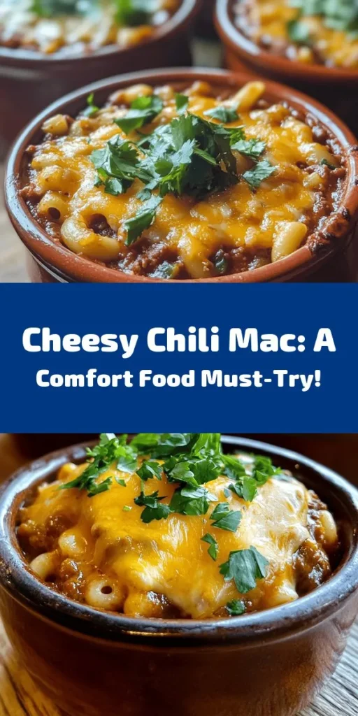 Indulge in this Cheesy Chili Mac Delight, a hearty and comforting dish perfect for family dinners! Made with elbow macaroni, ground beef or turkey, kidney and black beans, and crushed tomatoes, it's packed with flavor and nutrition. Spiced with chili powder and topped with gooey cheddar cheese, this recipe is a crowd-pleaser. Ready in just 40 minutes, it’s easy to prepare and sure to satisfy. Don't forget the optional cilantro and sour cream for extra flair!