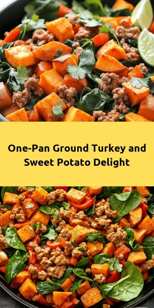 This Ground Turkey Sweet Potato Skillet is a delicious and nutritious one-pan meal that's perfect for busy weeknights. Made with fragrant onions, bell peppers, and seasoned ground turkey, it's packed with flavor and healthy ingredients. Sweet potatoes add a natural sweetness, while baby spinach boosts the nutrition. Ready in just 40 minutes, this dish is not only easy to prepare but also great for meal prep. Top it off with fresh cilantro and a squeeze of lime for an extra burst of flavor!