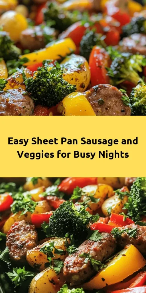 Looking for a simple and delicious weeknight dinner? Try this flavorful sheet pan sausage and veggies recipe! Loaded with Italian sausage, baby potatoes, bell peppers, red onions, and broccoli, this dish is not only easy to prepare but also packed with taste. Just toss everything together, bake, and enjoy a wholesome meal in under 40 minutes. Perfect for busy days and easy cleanup! Don't forget to garnish with fresh parsley for a pop of color.