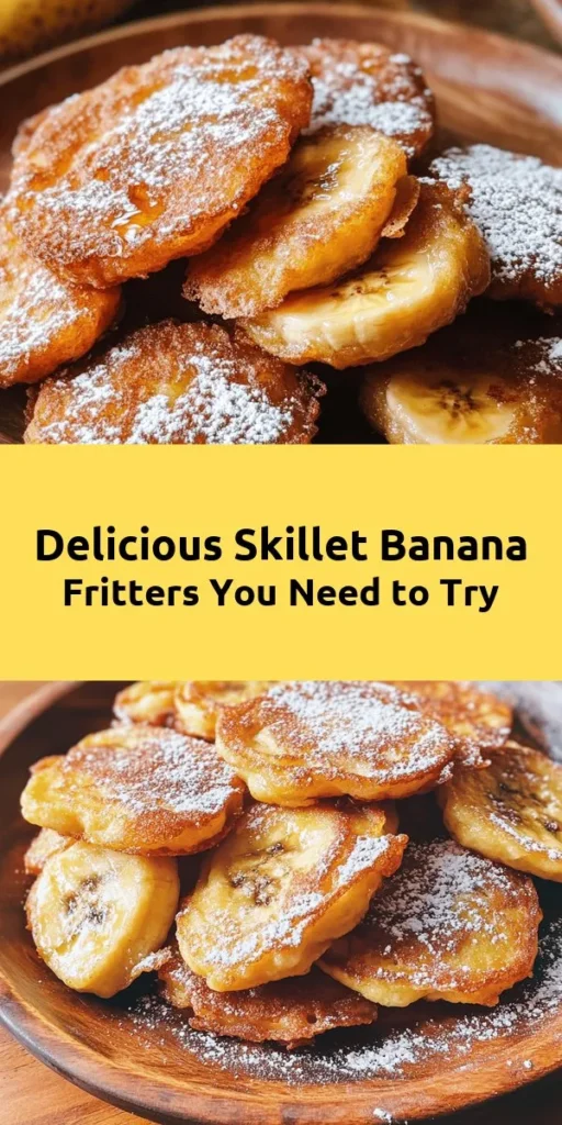Indulge in these delightful Skillet Banana Fritters that are perfect for breakfast or a sweet snack! Made with ripe bananas, rolled oats, and a hint of cinnamon, they’re pan-fried to golden perfection. Easy to whip up in just 30 minutes, these fluffy fritters are served warm, dusted with powdered sugar, and drizzled with maple syrup. Treat yourself and your loved ones to this deliciously simple recipe that is sure to please! 🍌✨