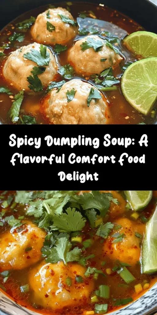 Warm up with this authentic spicy dumpling soup, perfect for any cozy night in! Crafted from scratch, this recipe features homemade dumplings filled with savory ground pork, ginger, and scallions, all simmered in a flavorful chicken broth. Customize the spice level with red pepper flakes or chili oil for that extra kick. Garnished with fresh cilantro and served with lime wedges, it’s a dish that's sure to impress. Enjoy a bowl of comfort today!