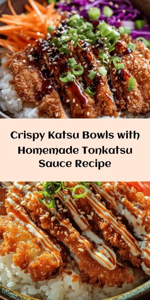 Dive into this delicious Crunchy Katsu Bowl topped with homemade Tonkatsu sauce! Perfectly breaded pork chops add a satisfying crunch to a bed of sticky Japanese rice, complemented by fresh vegetables like shredded cabbage and julienned carrots. Whip up the savory Tonkatsu sauce in just minutes for a burst of flavor. This dish not only looks great but tastes amazing too! Perfect for dinner any night of the week. Enjoy a taste of Japan at home!
